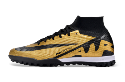 Unisex Nike Air Zoom Mercurial Superfly 9 Elite TF Football Shoes - Gold/Black/White