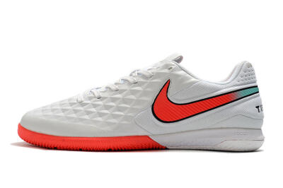 Men's NIke Tiempo Lunar Legend 8 Pro IC Football Shoes - White/Red/Jade