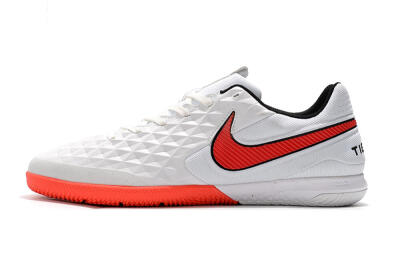 Men's NIke Tiempo Lunar Legend 8 Pro IC Football Shoes - White/Red/Black