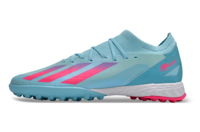 Men's Adidas X Crazyfast.3 TF Football Shoes - Flash Aqua/Lucid Pink/Lucid Cyan