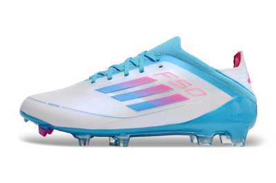 Unisex Adidas F50 Adizero FG Football Boots - White/Blue/Pink