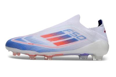 Men's Adidas F50 Adizero FG Football Boots - White/Blue/Orange