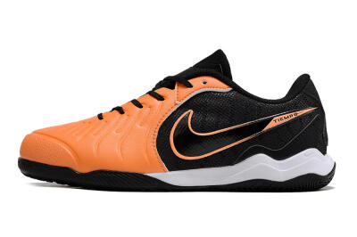 Men's Nike Tiempo Legend 10 Elite IC Football Shoes - Orange/Black/White