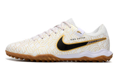 Men's Nike Tiempo Legend 10 Academy TF Football Shoes - White/Black/Gold