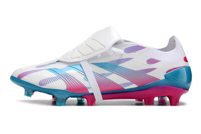 Men's Adidas Predator Elite Foldover Tongue FG Football Boots - White/Blue/Pink