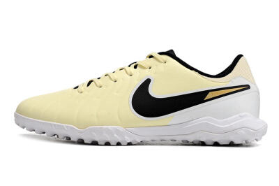 Men's Nike Tiempo Legend 10 Elite TF Football Shoes - Beige/Black/White