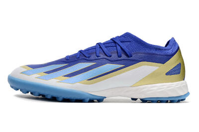 Men's Adidas X 23 Crazyfast.1 TF Football Shoes - Blue/Gold/White