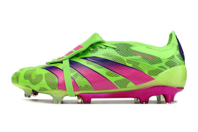 Men's Adidas Predator Elite Foldover Tongue FG Football Boots - Green/Pink/Purple/Yellow