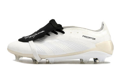 Unisex Adidas Predator Elite Foldover Tongue FG Football Boots - Beige/Black/White