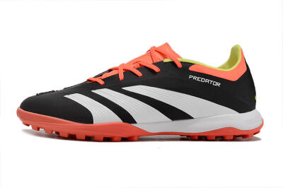 Men's Adidas Predator 24 Elite TF Football Shoes - Black/White/Orange