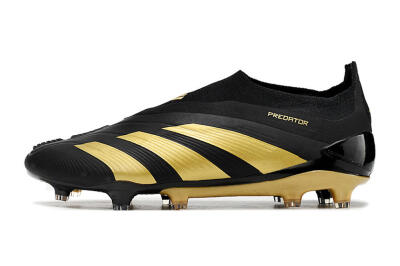 Men's Adidas Predator Accuracy+ Laceless FG Football Boots - Black/Gold