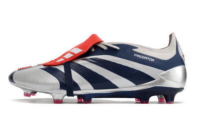 Men's Adidas Predator Elite Foldover Tongue FG Football Boots - Silver/Black/Red