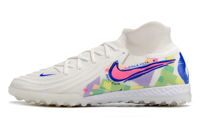 Men's Nike Phantom Luna Elite NU TF Football Shoes - White/Blue/Pink/Yellow