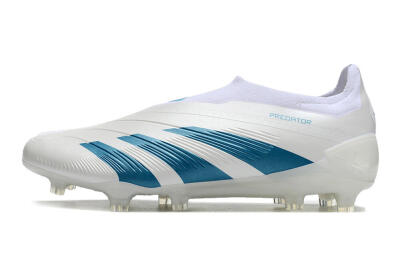 Men's Adidas Predator Accuracy+ Laceless FG Football Boots - White/Blue