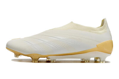 Men's Adidas Predator Accuracy+ Laceless FG Football Boots - White/Beige