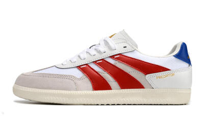 Men's Adidas Predator 24 League IC Football Shoes - Grey/White/Red/Blue