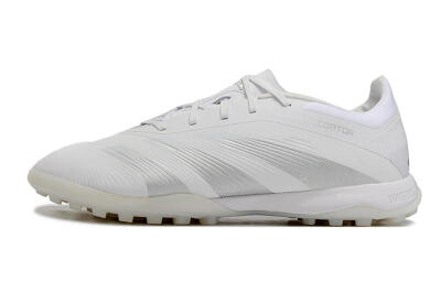 Men's Adidas Predator 24 Elite TF Football Shoes - White/Silver/Beige