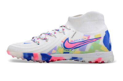 Men's Nike Phantom Luna 2 Elite TF Football Shoes - White/Pink/Blue