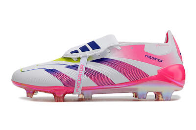 Men's Adidas Predator Accuracy+ Laceless FG Football Boots - White/Pink/Purple