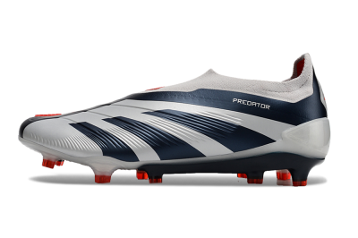 Men's Adidas Predator Accuracy+ Laceless FG Football Boots - Silver/Blue/Red