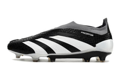 Men's Adidas Predator Accuracy+ Laceless FG Football Boots - Black/White/Grey