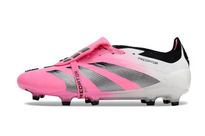 Men's Adidas Predator Elite Foldover Tongue FG Football Boots - Pink/Grey/White