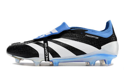 Men's Adidas Predator Elite Foldover Tongue FG Football Boots - Black/Blue/White