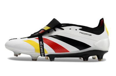 Men's Adidas Predator Elite Foldover Tongue FG Football Boots - White/Black/Red/Yellow