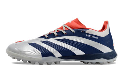Unisex Adidas Predator 24 Elite TF Football Shoes - Silver/Blue/Red