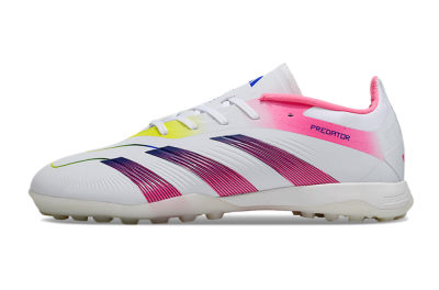 Men's Adidas Predator 24 Elite TF Football Shoes - White/Pink/Blue/Yellow