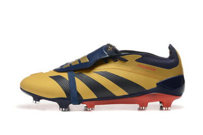 Men's Adidas Predator Elite Foldover Tongue FG Football Boots - Gold/Blue/Red