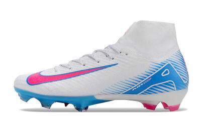 Unisex Nike Air Zoom Mercurial Superfly 10 Elite FG Football Boots - White/Pink/Blue
