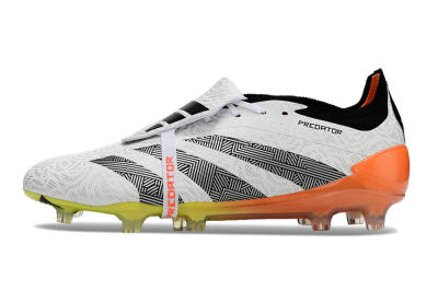 Men's Adidas Predator Elite Foldover Tongue FG Football Boots - White/Black/Orange/Yellow