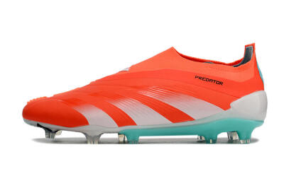 Men's Adidas Predator+ Elite Laceless FG Football Boots - Red/White/Jade