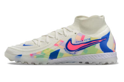Men's Nike Phantom Luna Elite NU TF Football Shoes - Beige/Blue/Yellow/Pink