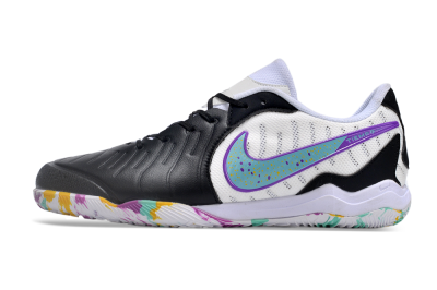 Men's Nike Tiempo Legend 10 IC Football Shoes - Black/White/Jade/Purple