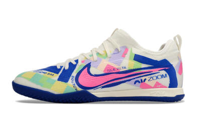 Men's Nike Air Zoom Mercurial Vapor 15 Pro IC Football Shoes - White/Pink/Blue/Yellow