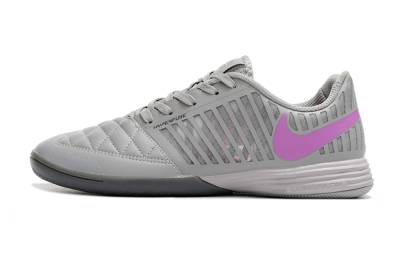 Men's Nike Lunar Gato 2 IC Football Shoes - Grey/Purple/White