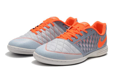 Men's Nike Lunar Gato 2 IC Football Shoes - White/Grey/Orange