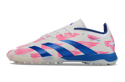 Unisex Adidas Predator 24 Elite TF Football Shoes - White/Pink/Blue