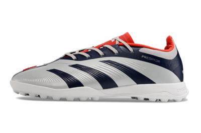 Unisex Adidas Predator 24 Elite TF Football Shoes - Silver/Blue/Red