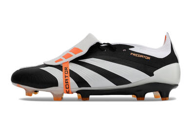 Unisex Adidas Predator Elite Foldover Tongue FG Football Boots - White/Black/Orange
