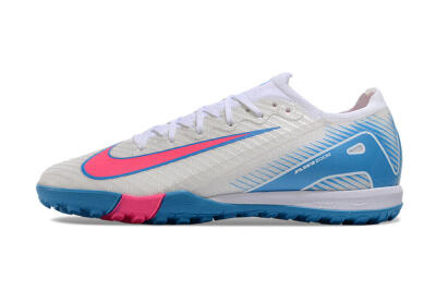 Unisex Nike Air Zoom Mercurial Vapor 16 Elite TF Football Shoes - White/Pink/Blue