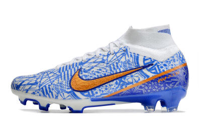 Men's Nike Air Zoom Mercurial Superfly 9 Elite FG Football Boots - White/Blue/Red