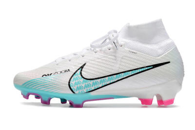 Unisex Nike Air Zoom Mercurial Superfly 9 Elite FG Football Boots - White/Blue/Black