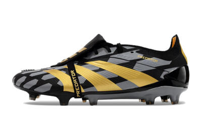 Men's Adidas Predator Elite Foldover Tongue FG Football Boots - Black/Grey/Gold