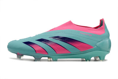 Men's Adidas Predator+ 24 Elite Laceless FG Football Boots - Jade/Pink/Purple