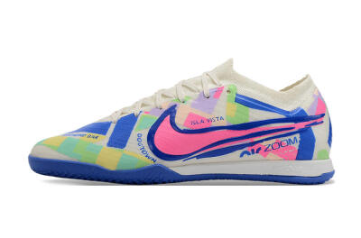 Men's Nike Air Zoom Mercurial Vapor 15 Elite IC Football Shoes - White/Blue/Pink/Yellow