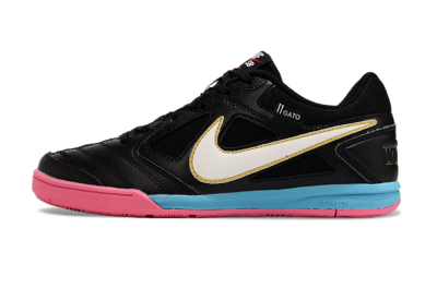Men's Supre x Nike SB Gato IC Football Shoes - Black/White/Blue/Pink