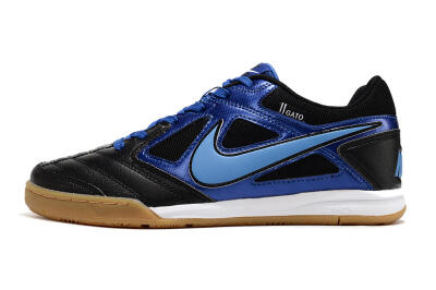 Men's Supre x Nike SB Gato IC Football Shoes - Black/Blue/White